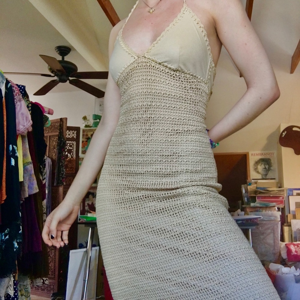 Guess Jeans Woven Tan Dress